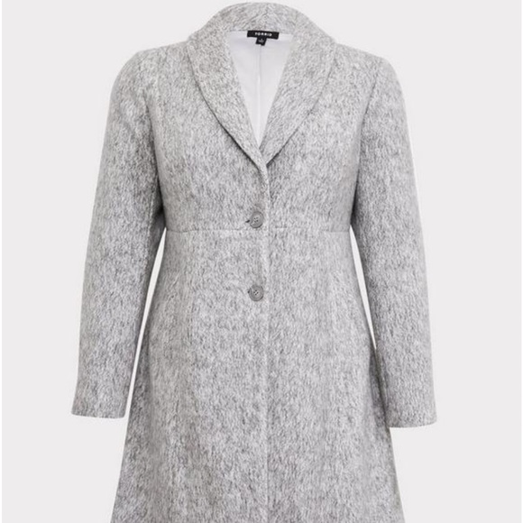 NWT Torrid Brushed Hacci Gray Aline Coat 4 - Picture 2 of 7